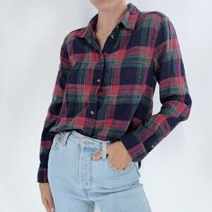 American Eagle Plaid Boyfriend Fit Flannel Shirt Size Small